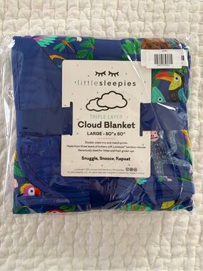 NIB Little Sleepies Bamboo Treetop Trails Animal Print Large Cloud Blanket